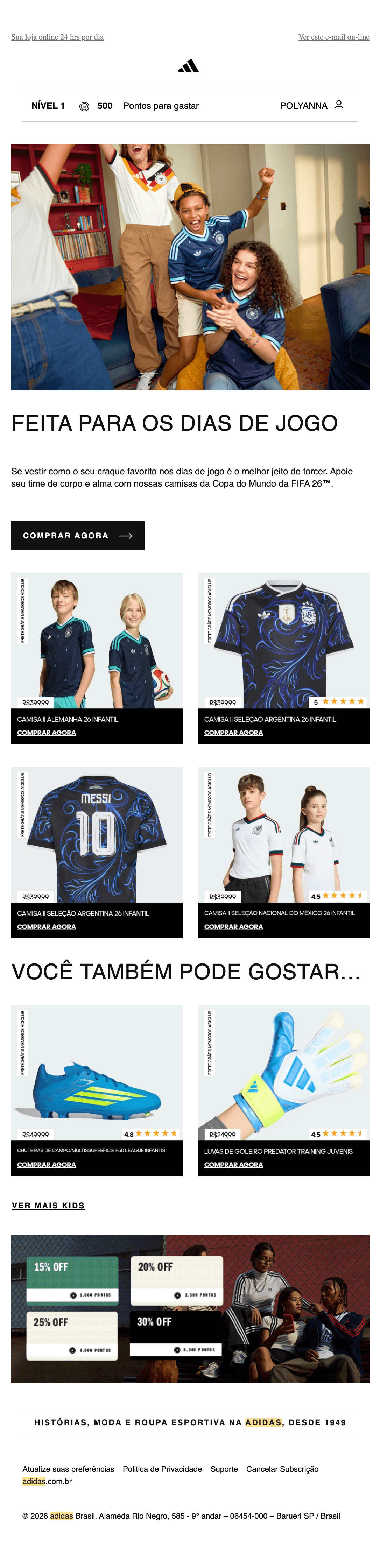 Adidas: Feitas para os dias de jogo! ⚽✨