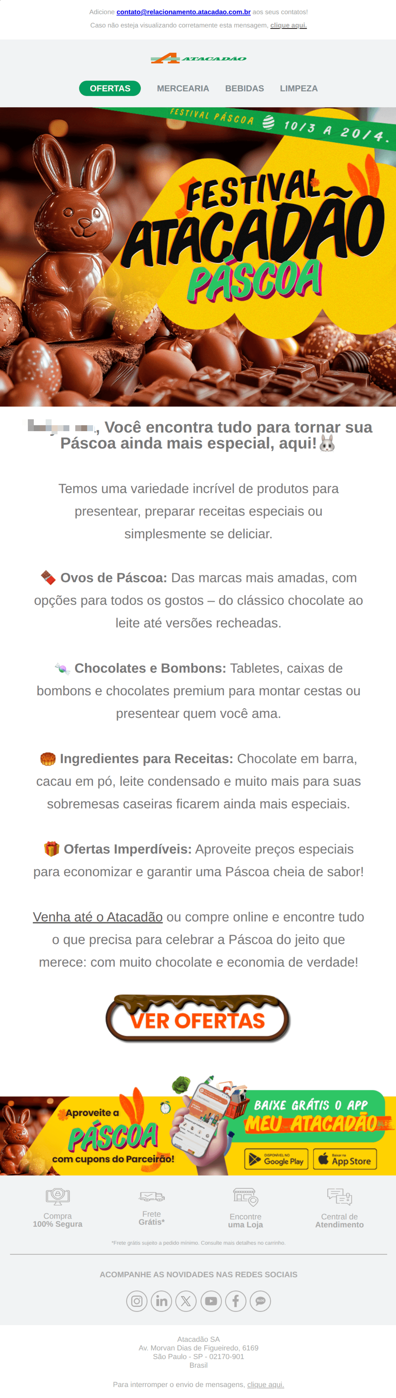 Atacadão: Páscoa Atacadão: preços imbatíveis! 🛒🐣