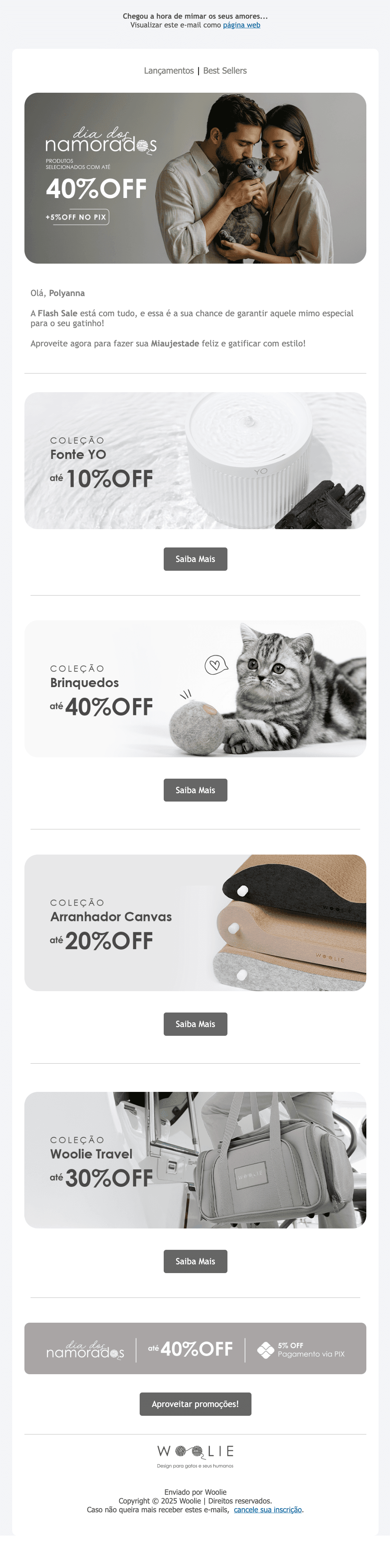 Woolie: Até 40% OFF | Especial Dia dos Namorados 💕