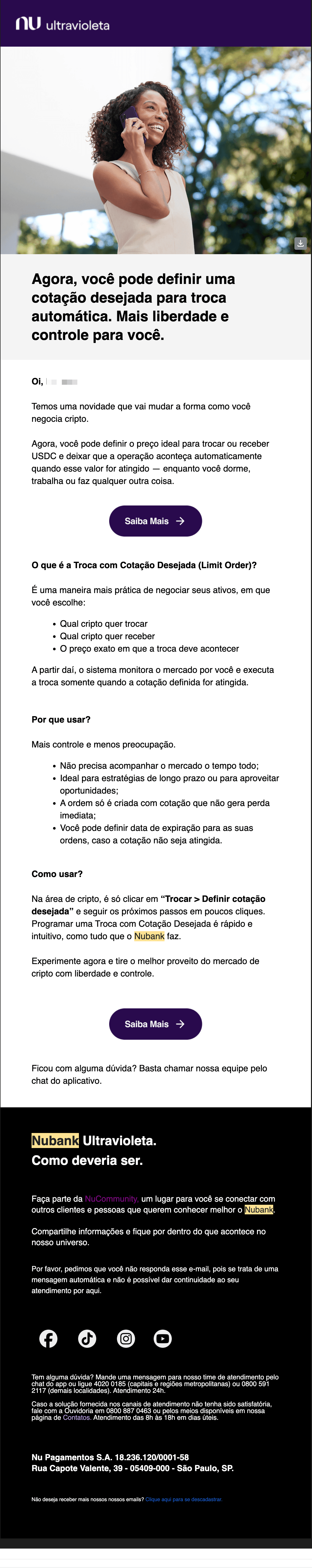 Nubank: Um novo jeito de trocar cripto