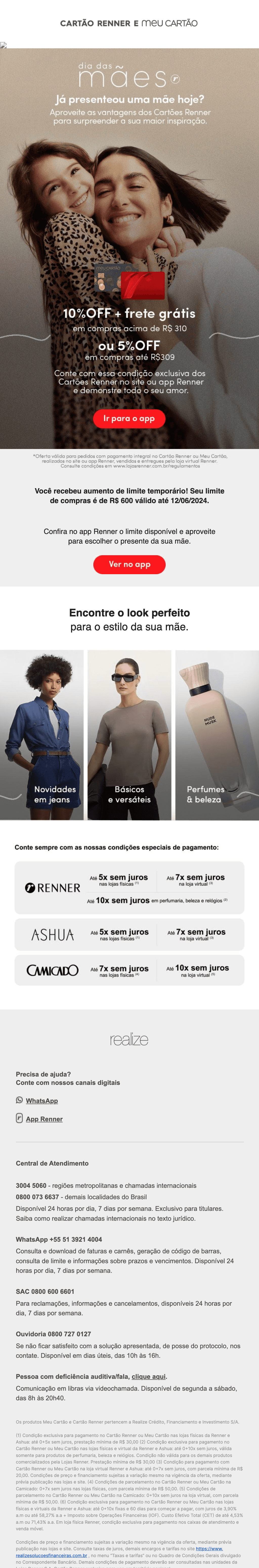 Renner: Dia das Mães chegando 🎁