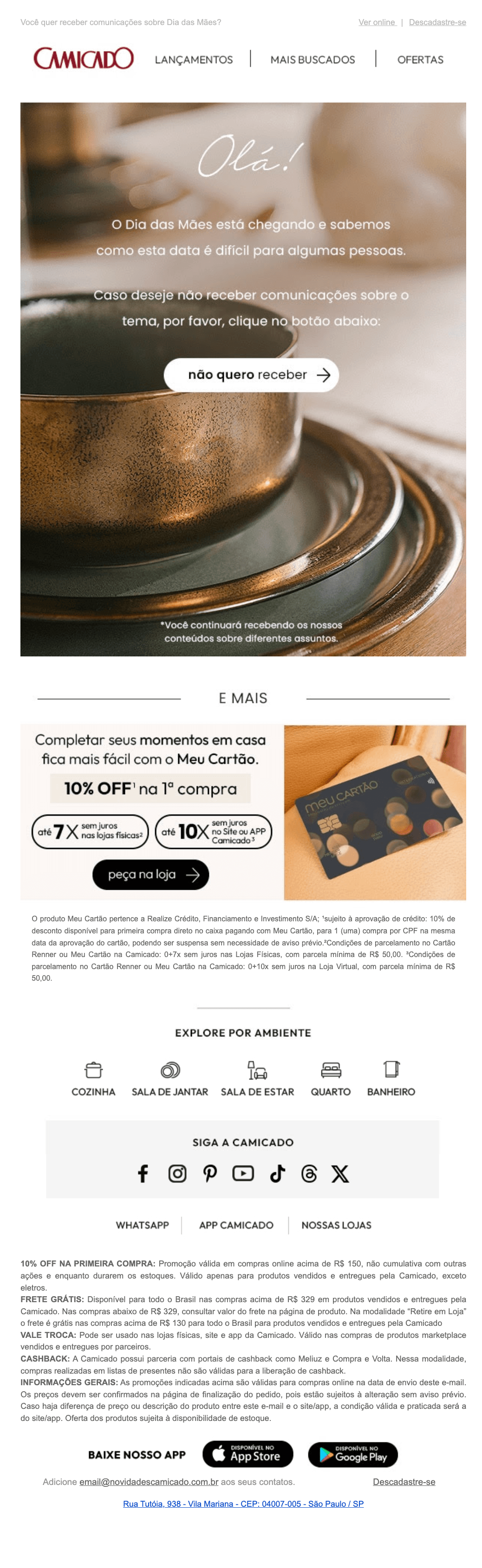 Camicado: Olá, temos um recado para você 👋