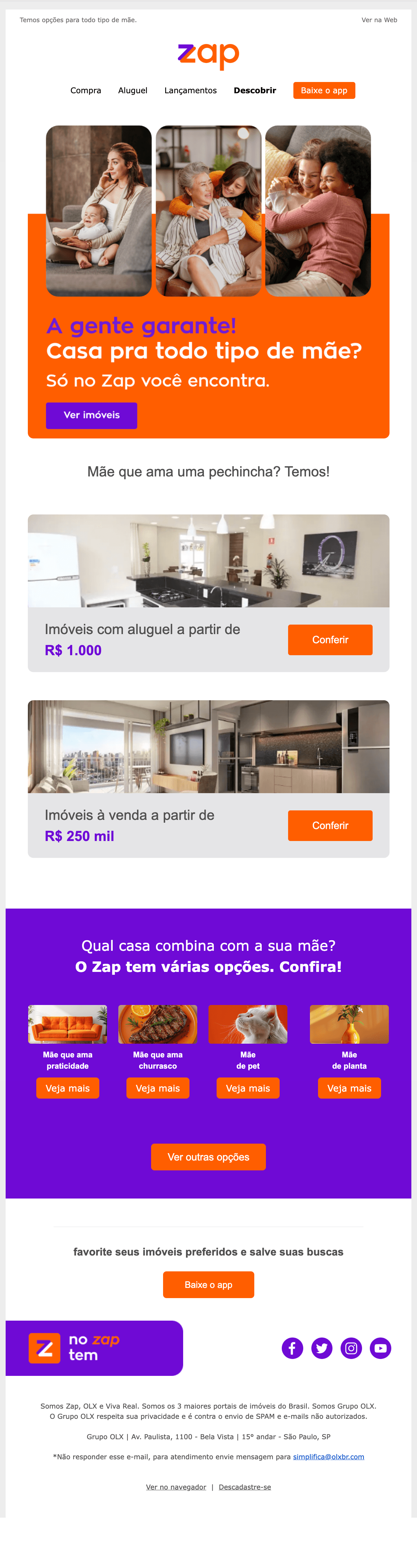 Zap: Vem celebrar o Dia das Mães! 💜