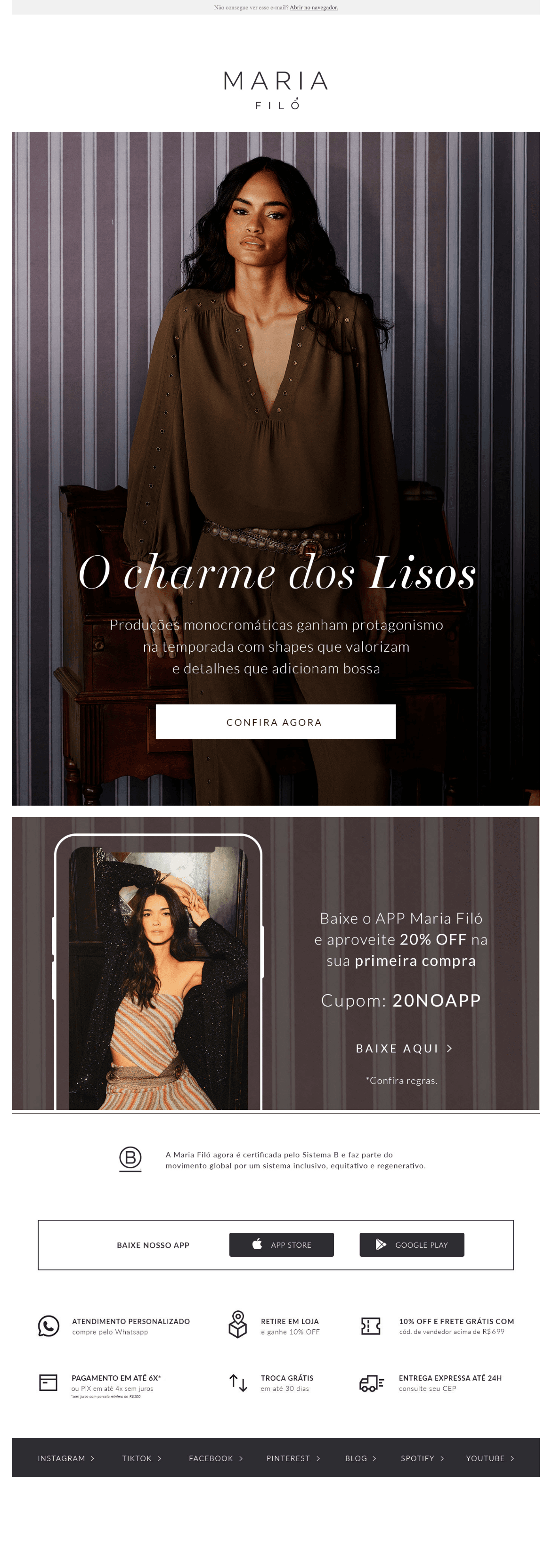 Maria filo: Apostas lisas da nova coleção