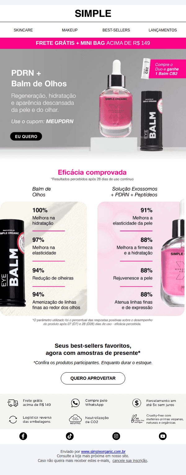 Simple organic: Ganhe um stick best-seller 👀🎁