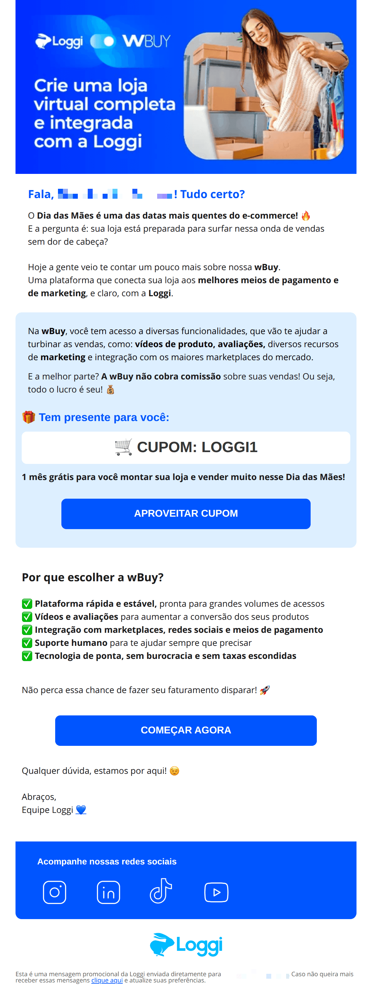 Loggi: Alerta de oportunidade: Dia das Mães!