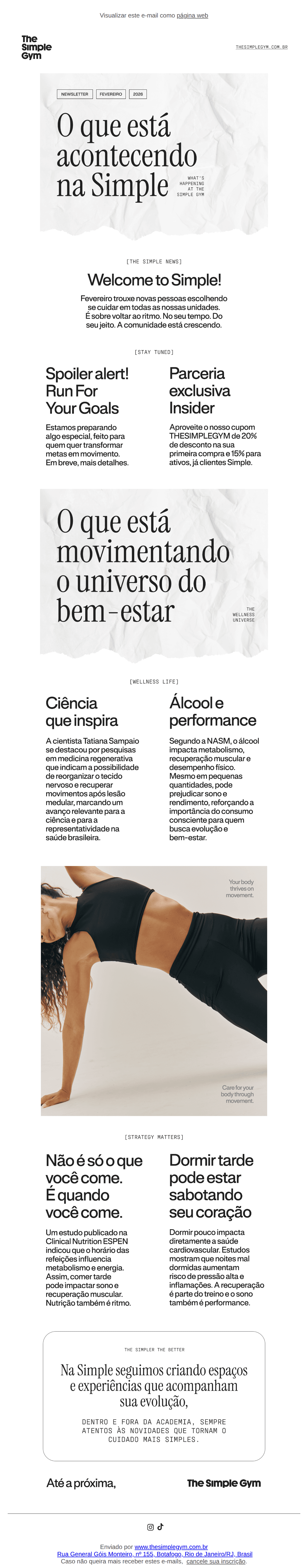The simple Gym: Chegou a sua The Simple News 🩶