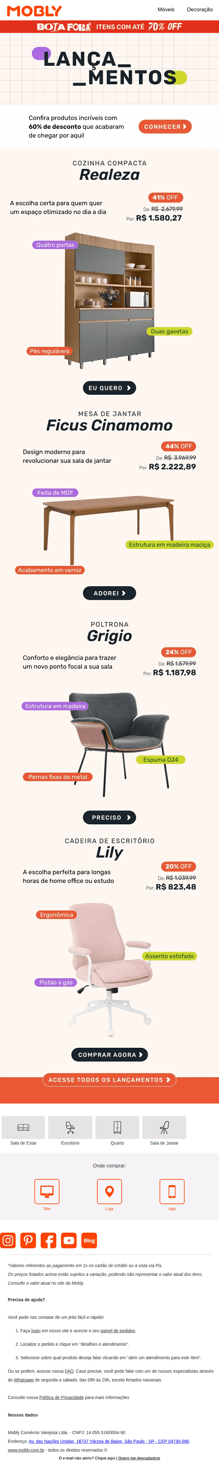 Mobly: Ei! Temos lançamentos 😍