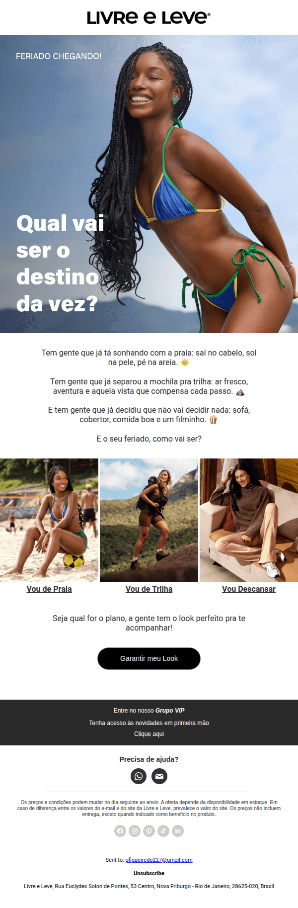 Livre e leve: Poliana, já tem planos pro feriado?