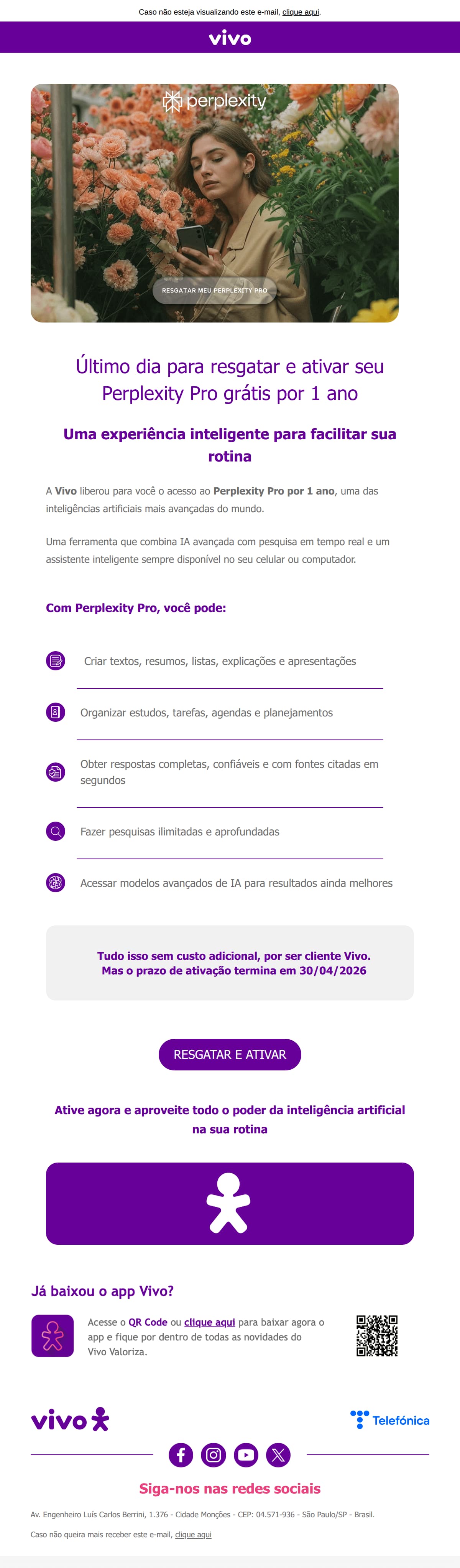 Vivo: Últimos dias para ativar