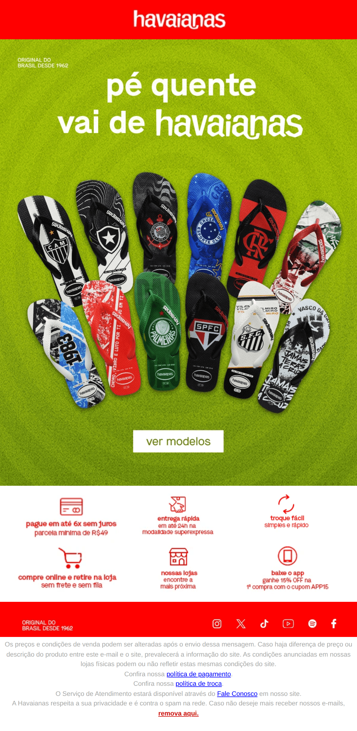 Havaianas: Hoje é dia de jogo ⚽️🔥