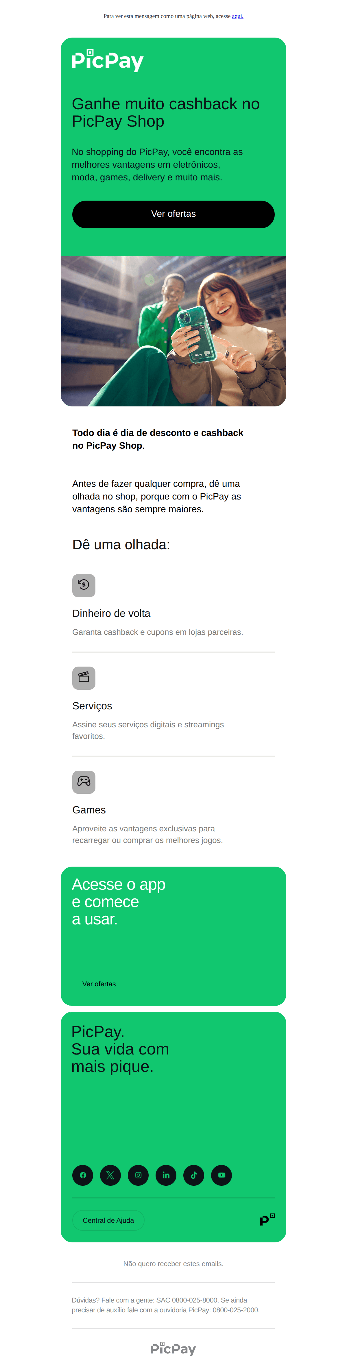 Picpay: PicPay Shop tem cashback pra você