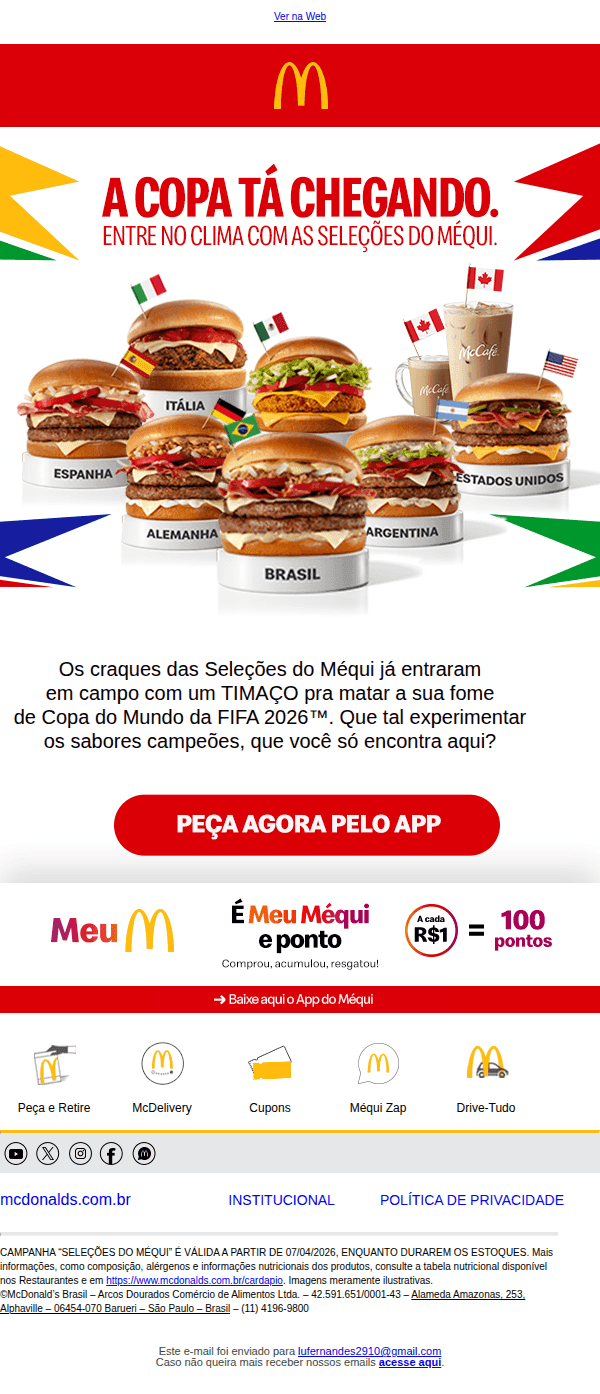 Mcdonalds: A Copa do Mundo FIFA tá chegando.