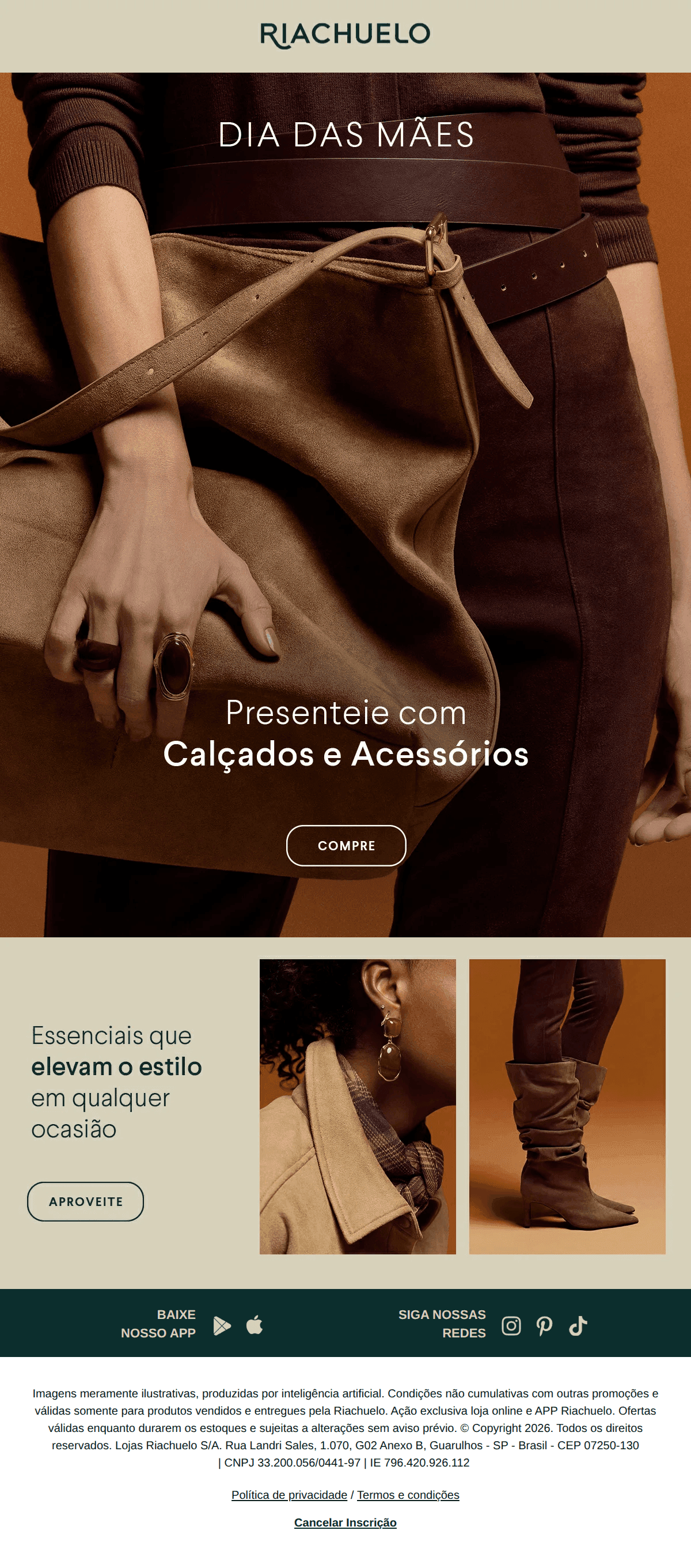 Riachuelo: Dia das Mães | Calçados e Acessórios