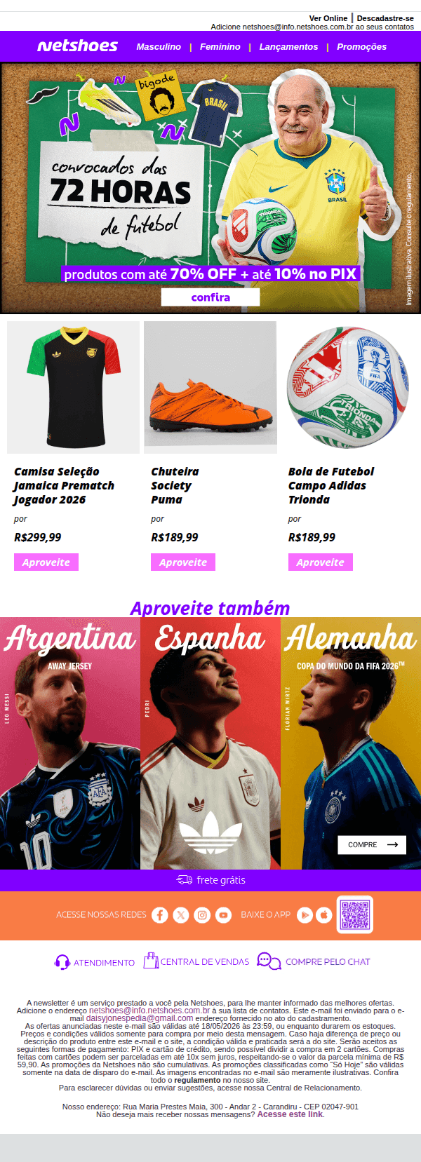 Netshoes: @ você foi convocado 🟢🟡