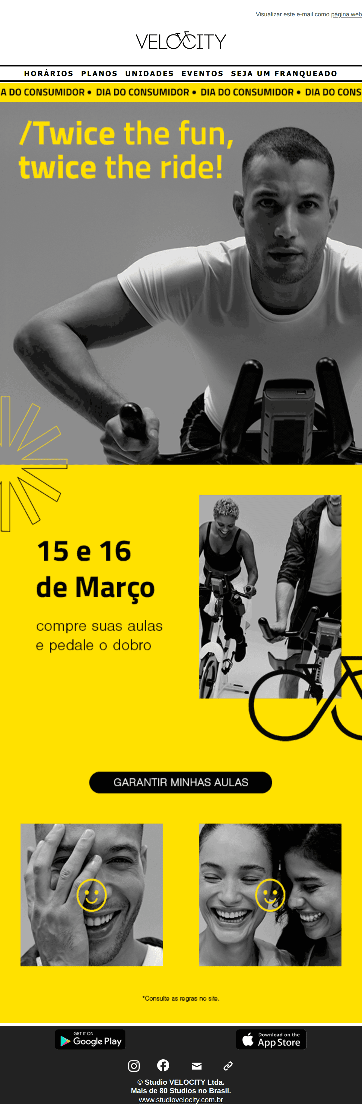 Velocity: Compre e ganhe aulas em dobro, Velover! 🚴🏻✨