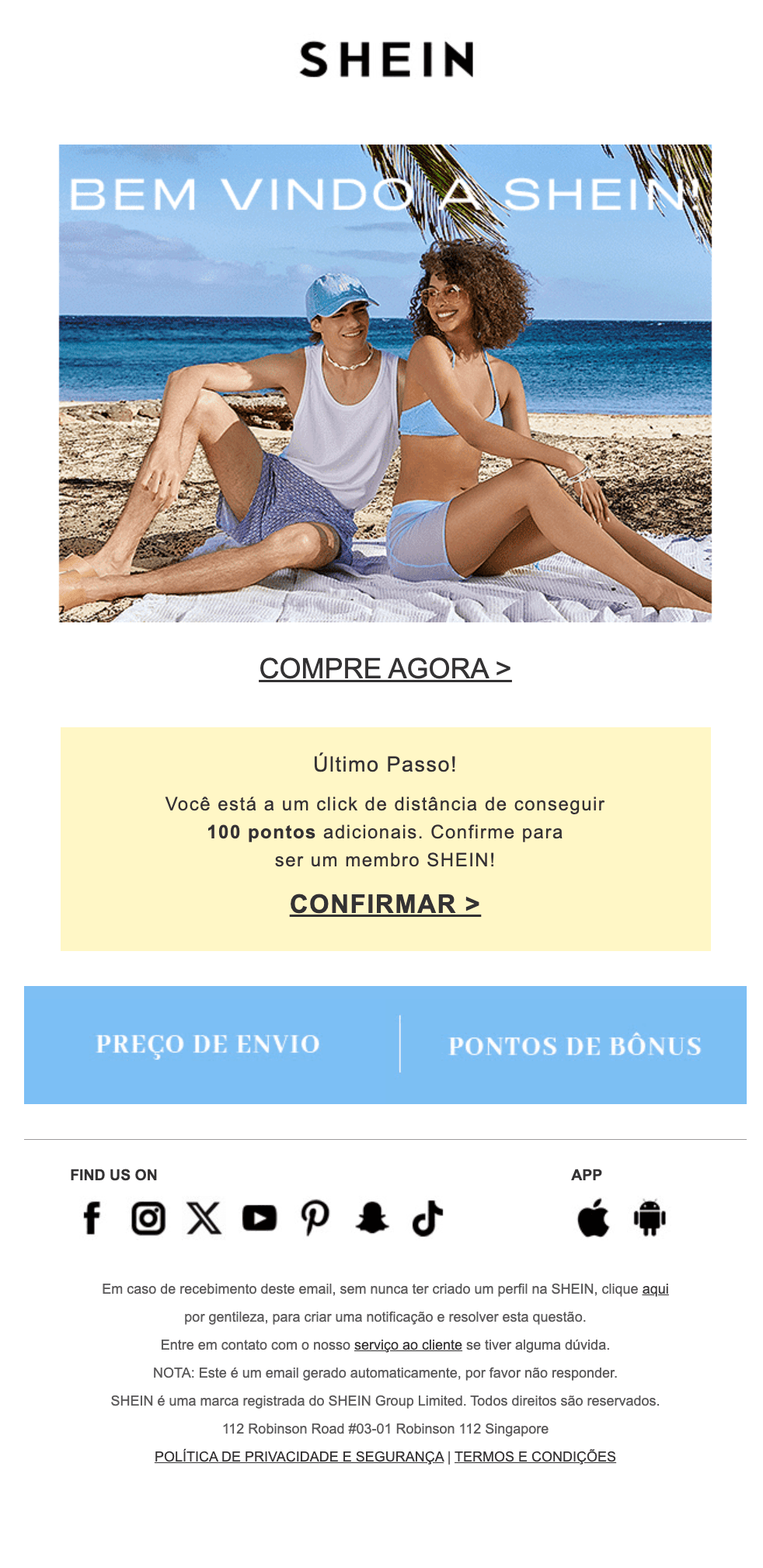 Shein: Bem-vindo a SHEIN!